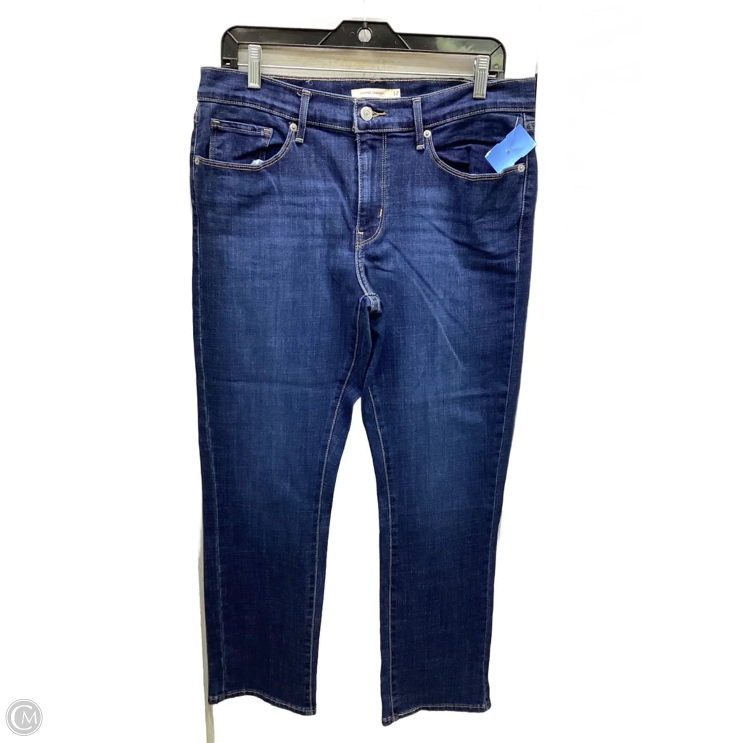 Jeans Straight By Levis In Blue Denim, Size: 12