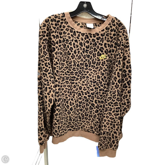 Sweatshirt Crewneck By Nike Apparel In Leopard Print, Size: Xxl