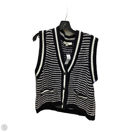 Vest Sweater By Loft In Black & White, Size: Xl