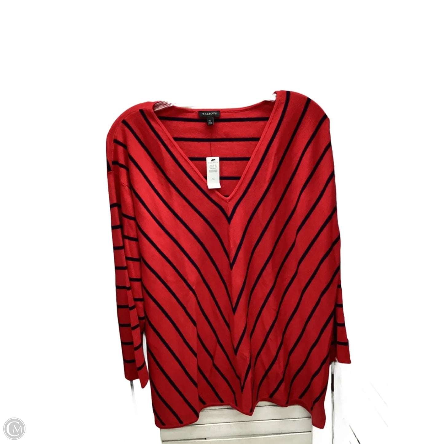 Top Long Sleeve By Talbots In Striped Pattern, Size: Xl