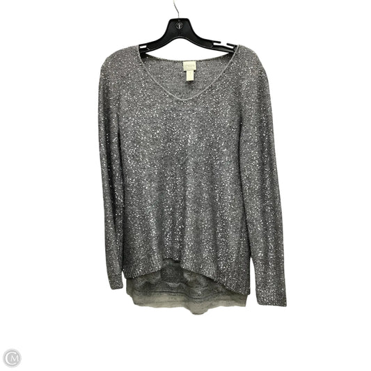 Top Long Sleeve By Chicos In Grey, Size: S