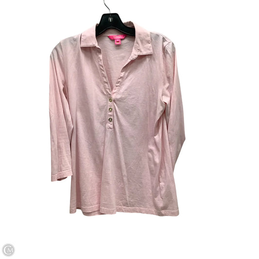 Top Long Sleeve Designer By Lilly Pulitzer In Pink, Size: S