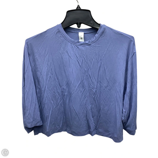 Top Short Sleeve By Lululemon In Blue, Size: 8