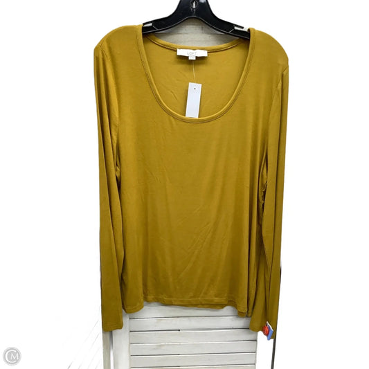 Top Long Sleeve By Loft In Gold, Size: Xxl