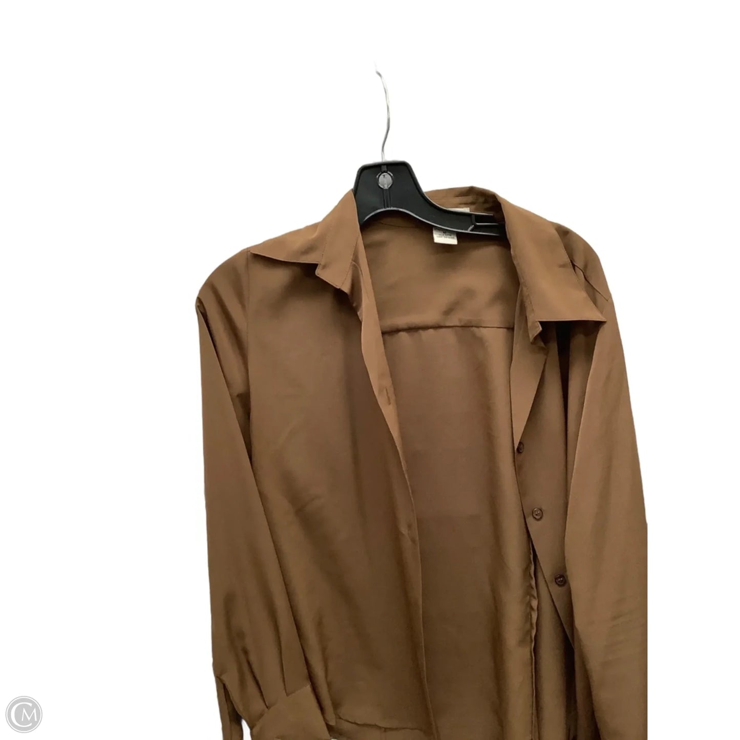 Top Long Sleeve By Notations In Brown, Size: M