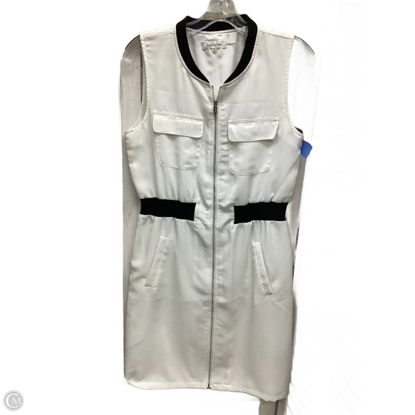 Dress Casual Midi By Calvin Klein In Black & White, Size: S