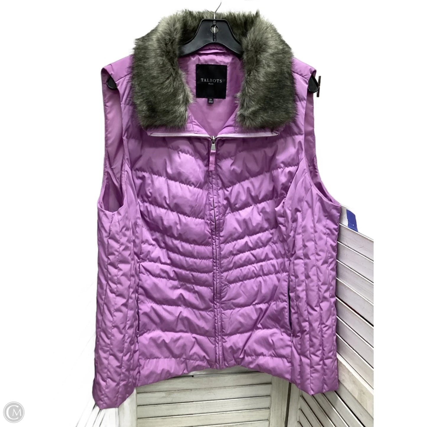 Vest Puffer & Quilted By Talbots In Purple, Size: 2x