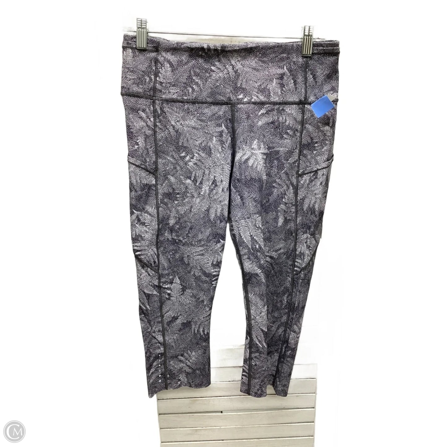 Athletic Leggings By Lululemon In Grey & White, Size: 8