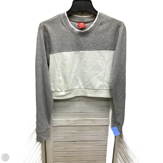 Top Long Sleeve By New Balance In Grey & White, Size: M