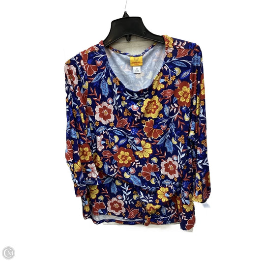 Top 3/4 Sleeve By Ruby Rd In Multi-colored, Size: 2x