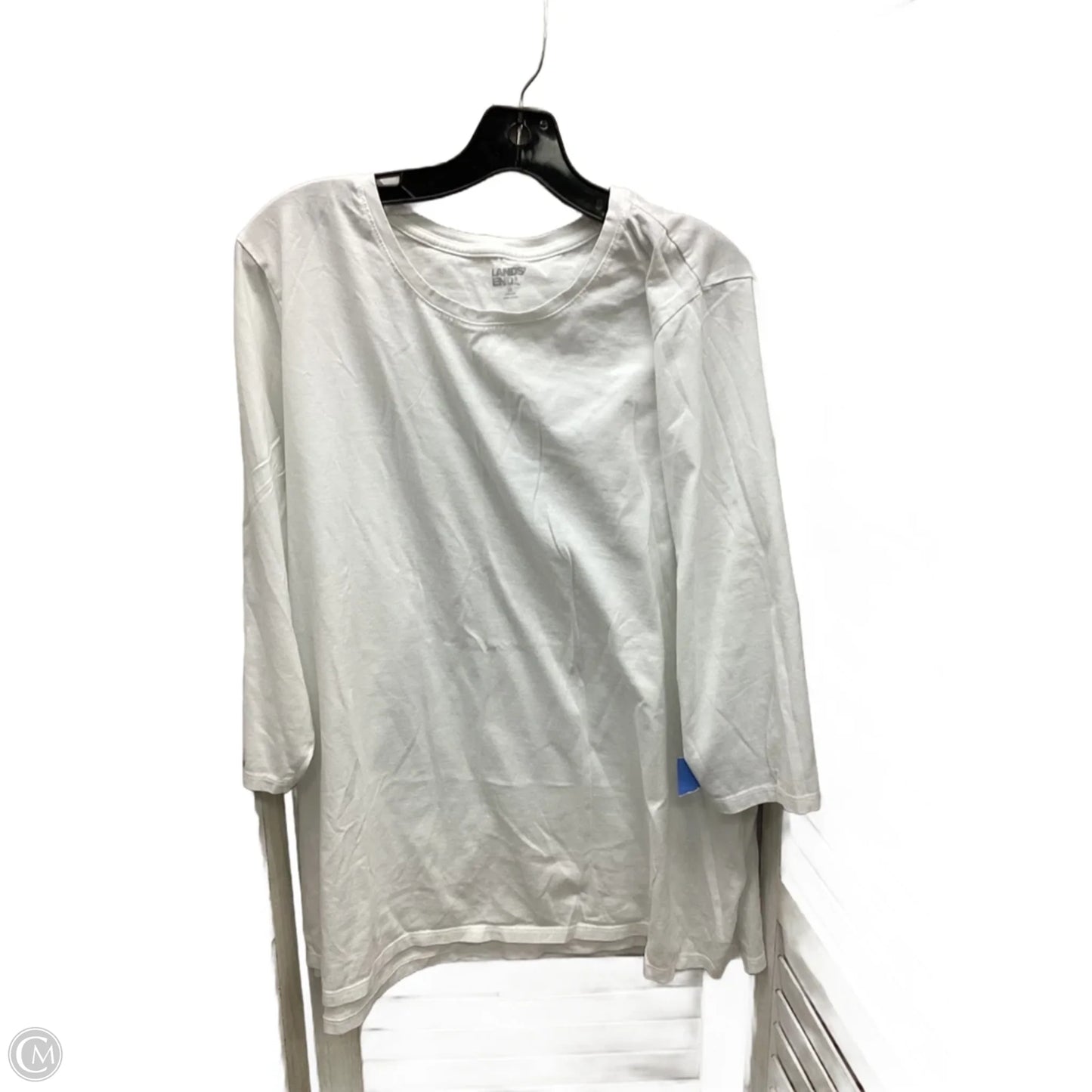 Top Long Sleeve By Lands End In White, Size: 2x