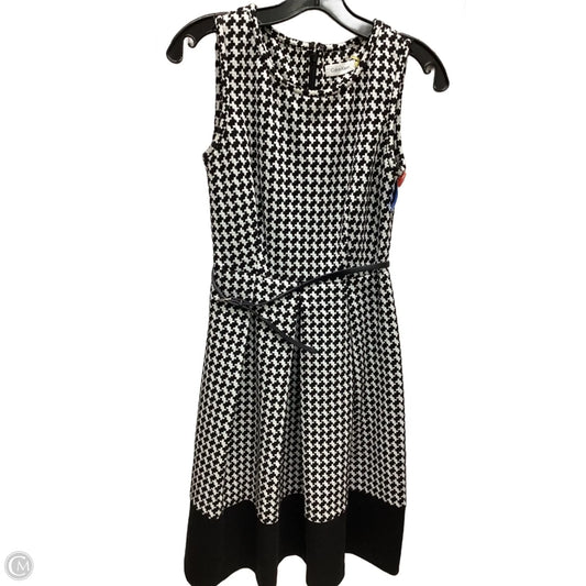 Dress Casual Midi By Calvin Klein In Black & White, Size: 4