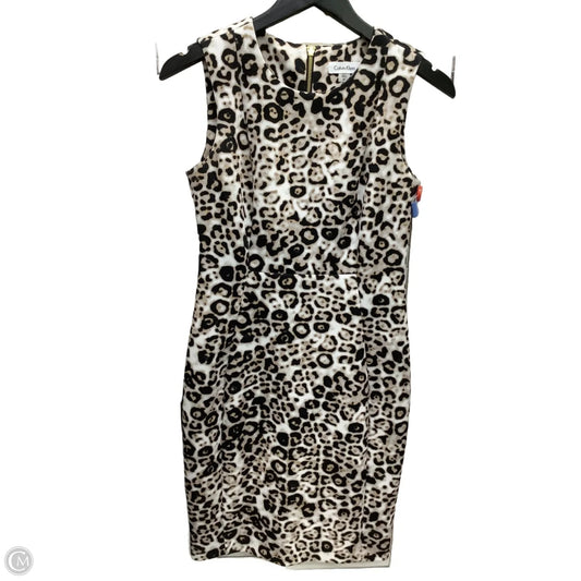 Dress Casual Midi By Calvin Klein In Animal Print, Size: 8