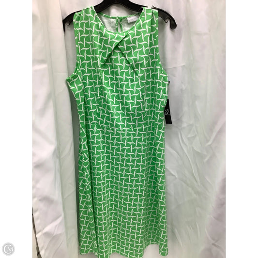 Dress Casual Midi By New York And Co In Green & White, Size: Xl