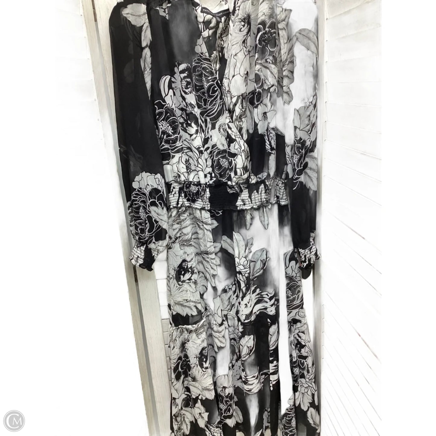 Dress Casual Midi By White House Black Market In Black & White, Size: 4