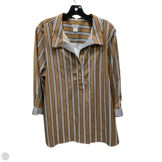 Top Long Sleeve By Chicos In Striped Pattern, Size: Xl