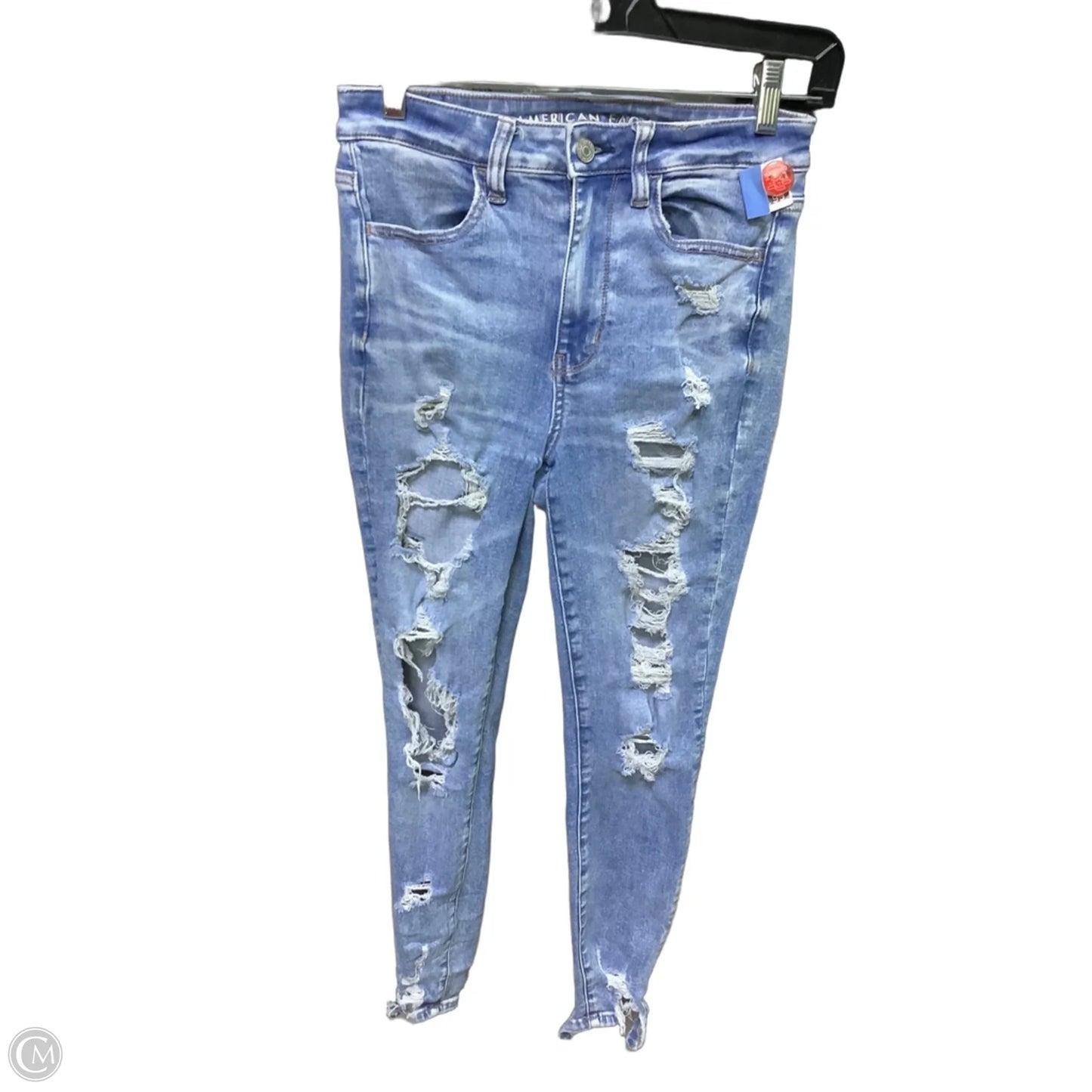 Jeans Skinny By American Eagle In Blue Denim, Size: 4