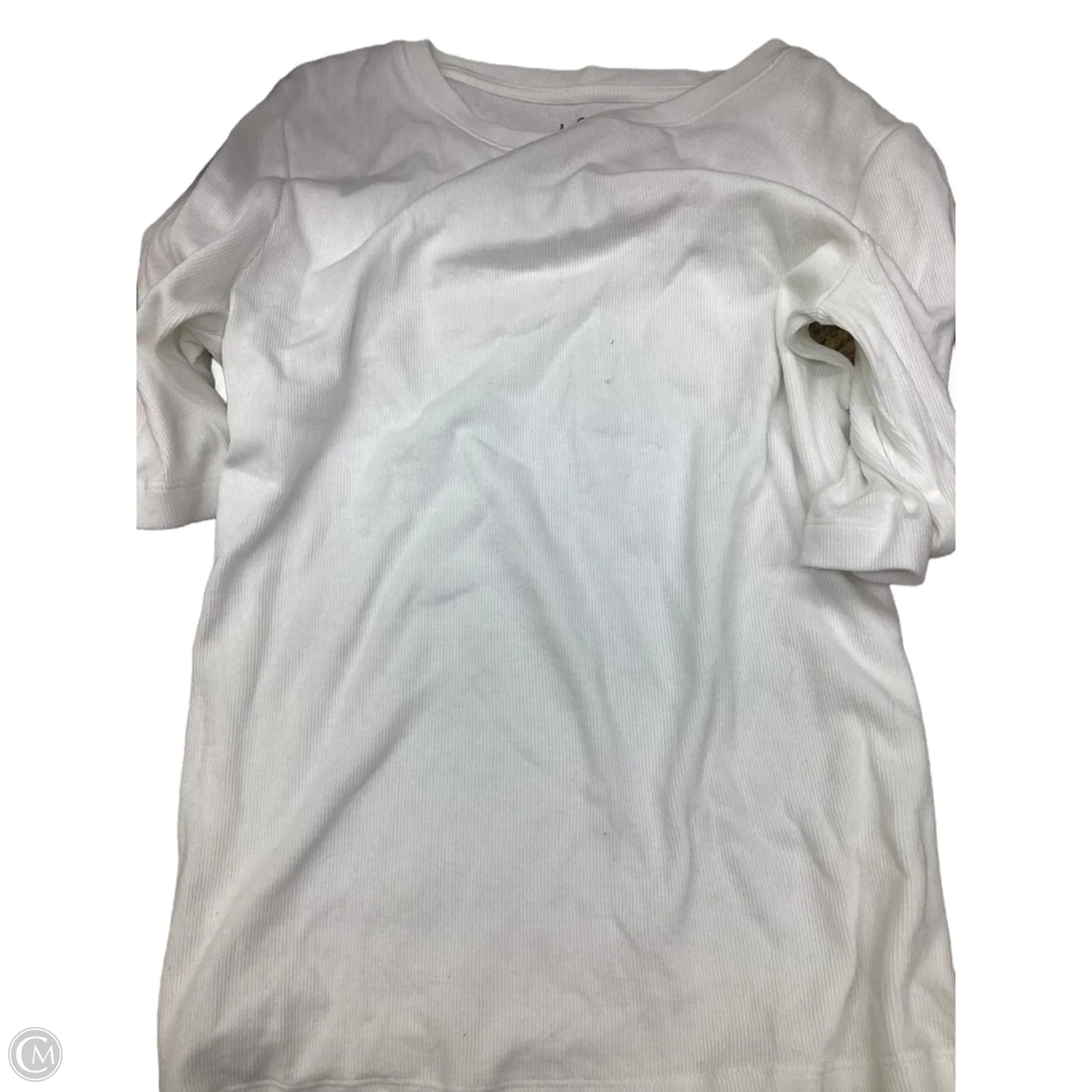 Top Short Sleeve By Loft In White, Size: L