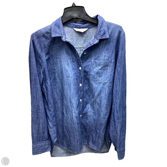 Top Long Sleeve By Old Navy In Blue Denim, Size: L