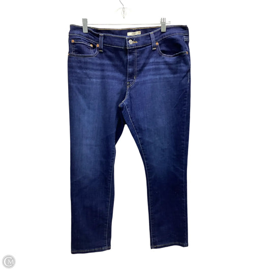 Jeans Straight By Levis In Blue Denim, Size: 12