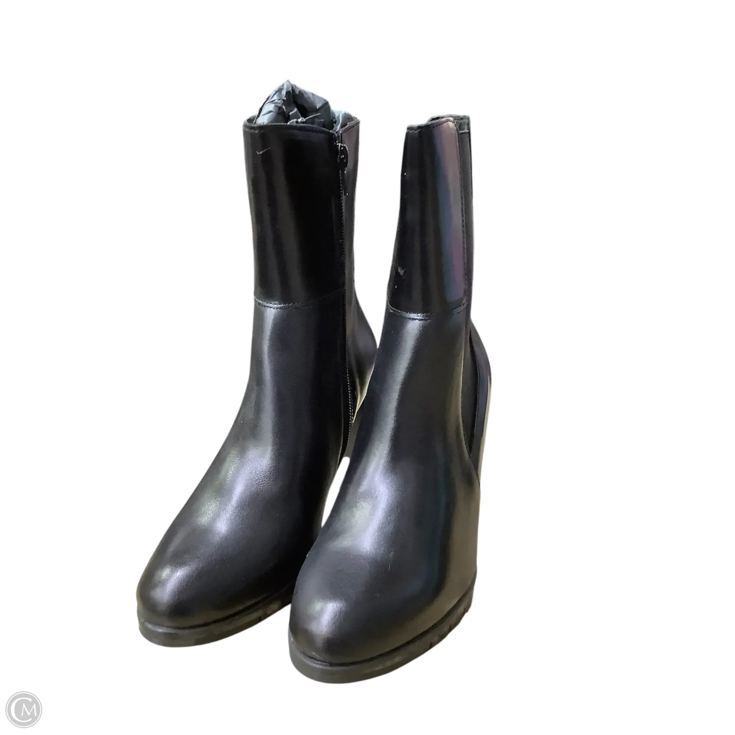 Boots Ankle Heels By Clothes Mentor In Black, Size: 8