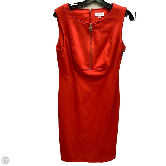 Dress Casual Midi By Calvin Klein In Red, Size: 10
