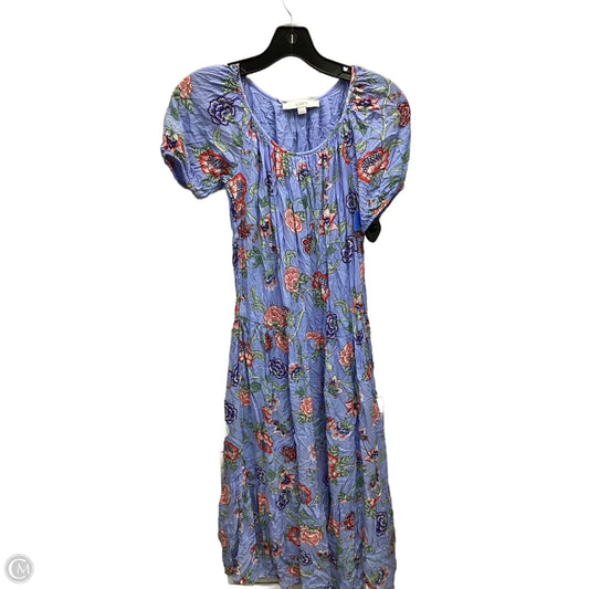 Dress Casual Midi By Loft In Floral Print, Size: Xs