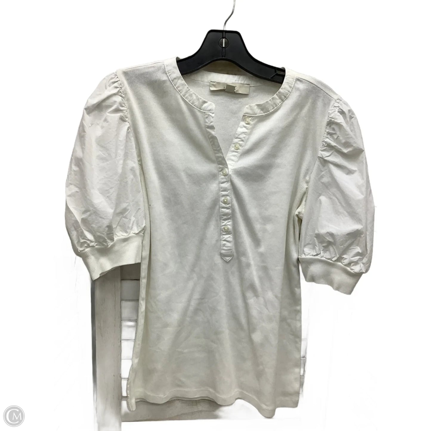 Top Short Sleeve By Loft In White, Size: S