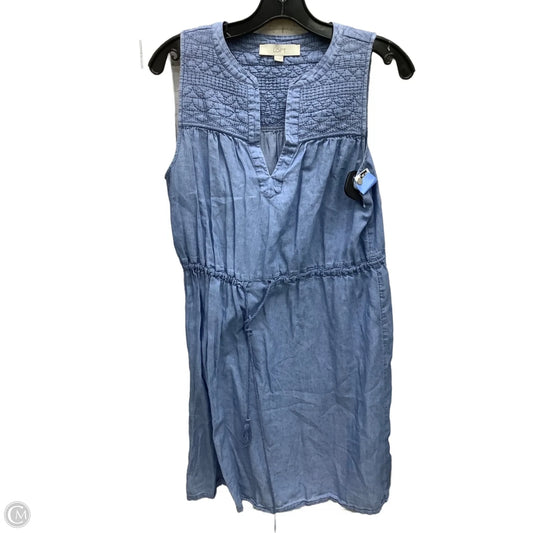 Dress Casual Midi By Loft In Blue Denim, Size: M