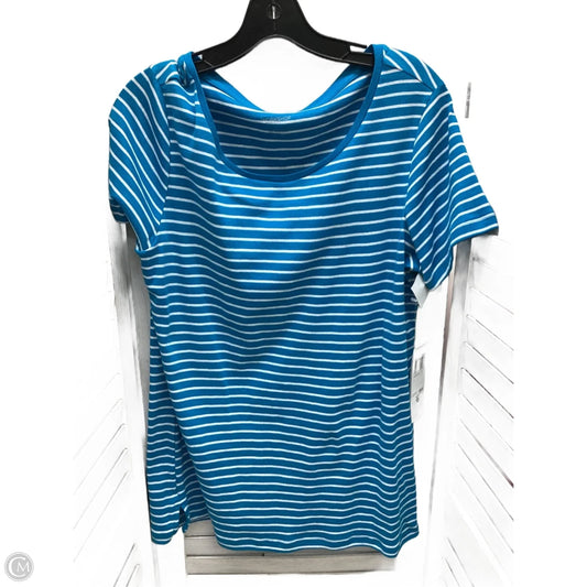 Top Short Sleeve By Workshop In Striped Pattern, Size: L