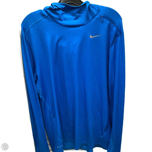 Athletic Top Long Sleeve Hoodie By Nike In Blue, Size: L