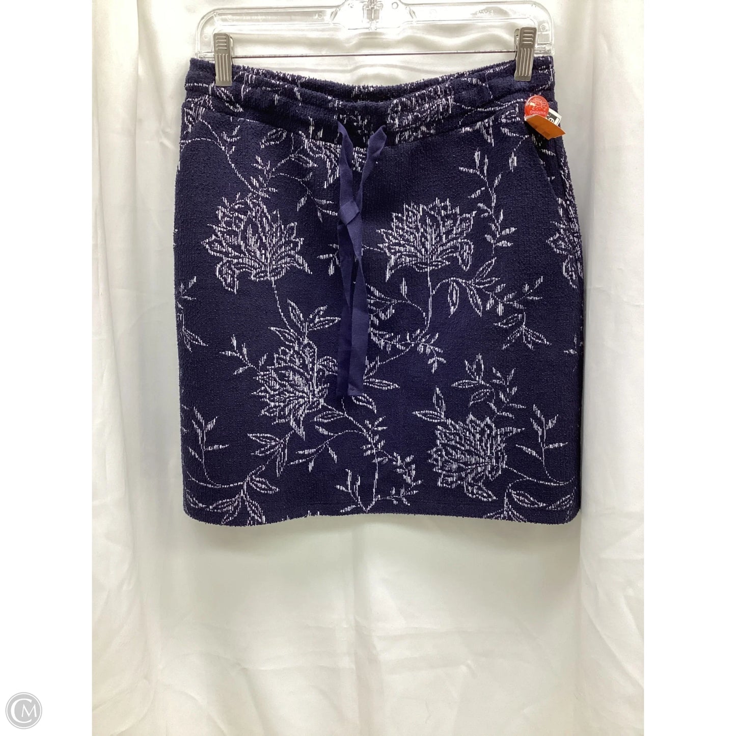 Skirt Midi By Loft In Blue & White, Size: S