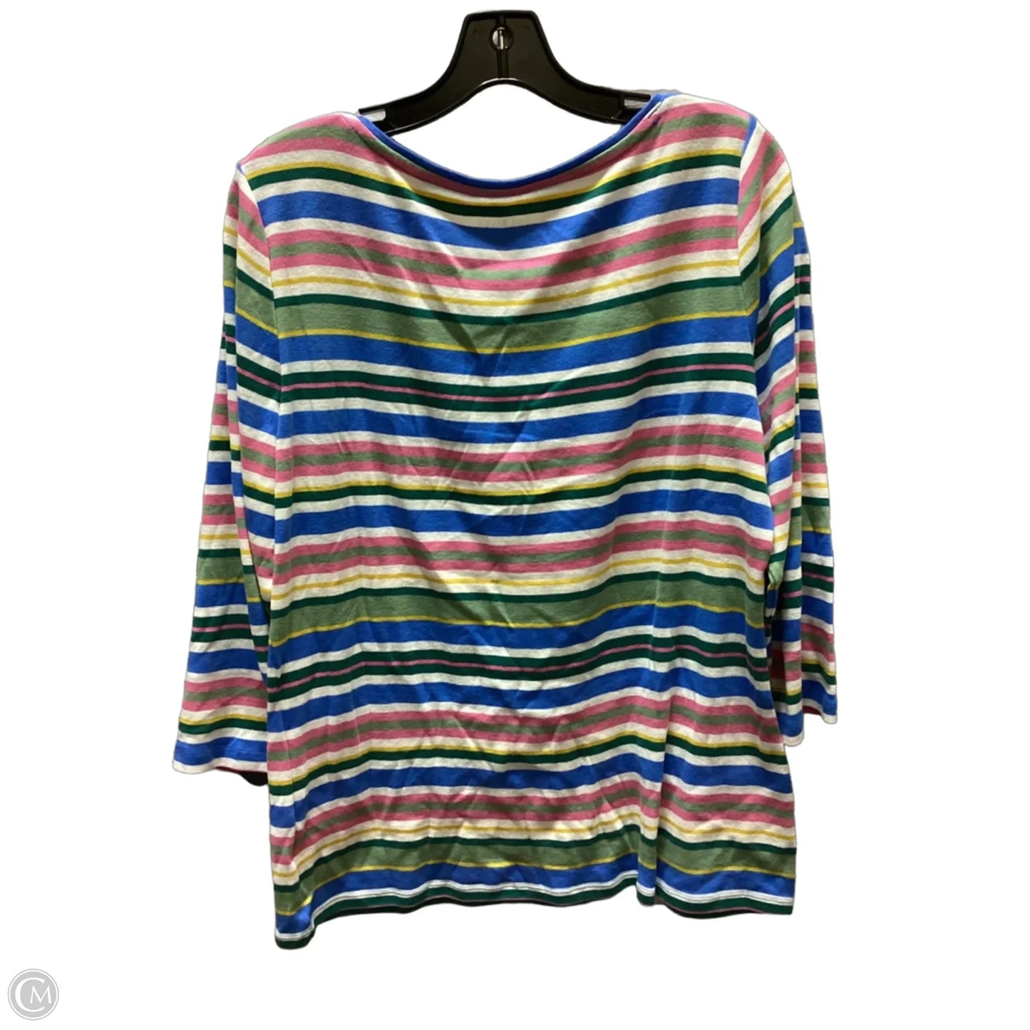 Top Long Sleeve By Talbots In Striped Pattern, Size: L