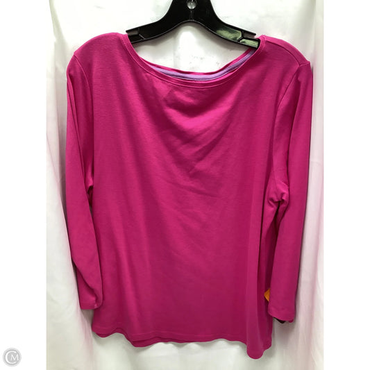 Top Long Sleeve By Talbots In Pink, Size: Xl