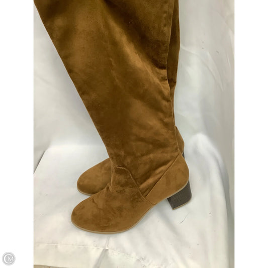 Boots Mid-calf Heels By Clothes Mentor In Brown, Size: 11