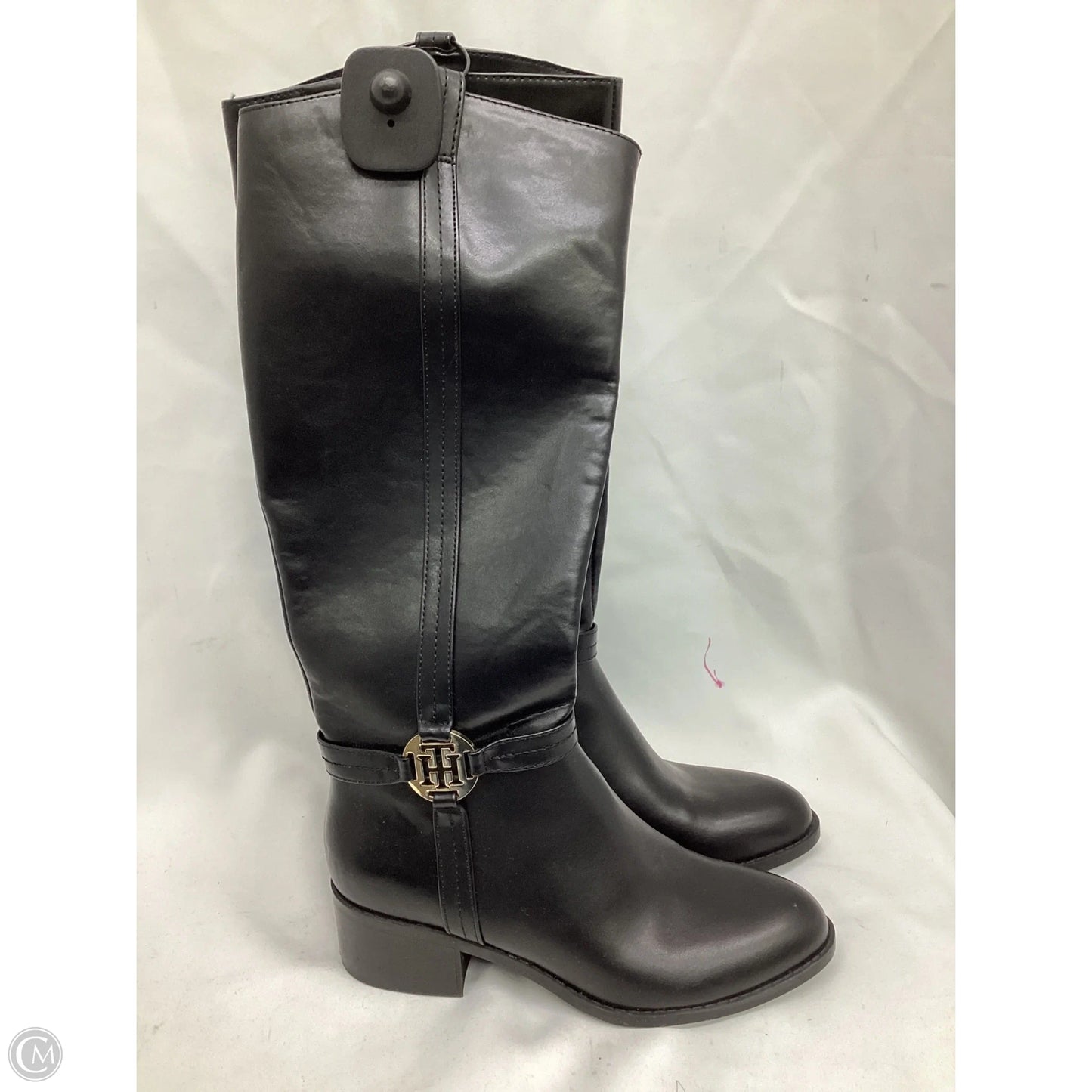 Boots Mid-calf Flats By Tommy Hilfiger In Black, Size: 5.5
