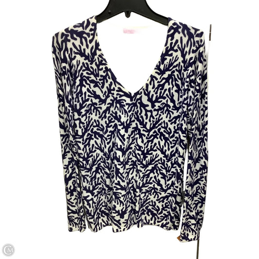 Top Long Sleeve Designer By Lilly Pulitzer In Black & White, Size: M
