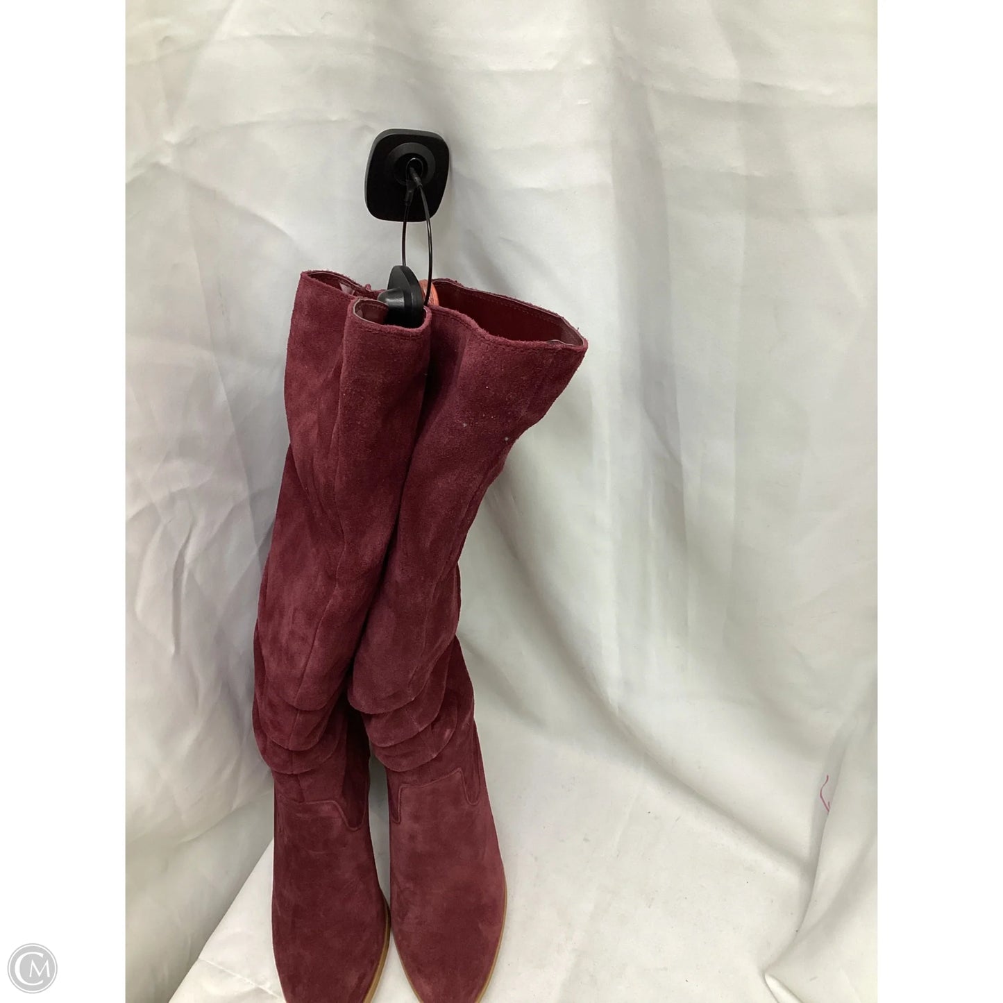 Boots Mid-calf Heels By Nine West In Maroon, Size: 8