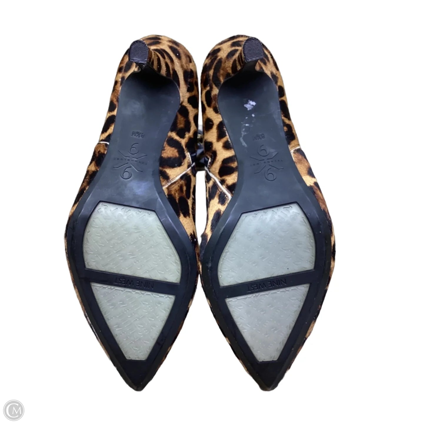 Boots Ankle Heels By Nine West In Animal Print, Size: 8.5