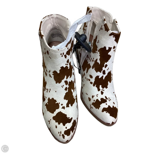 Boots Ankle Heels By Mia In Animal Print, Size: 6.5