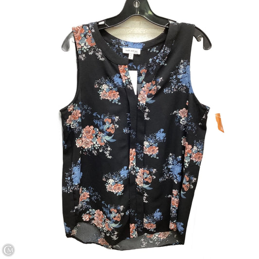 Top Sleeveless By Faith And Joy In Floral Print, Size: L