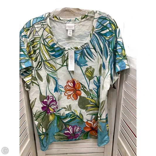 Top Short Sleeve By Chicos In Floral Print, Size: Xl