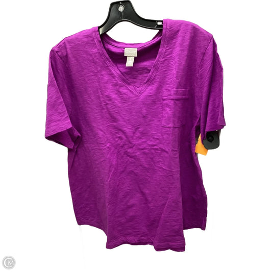 Top Short Sleeve By Chicos In Purple, Size: Xl