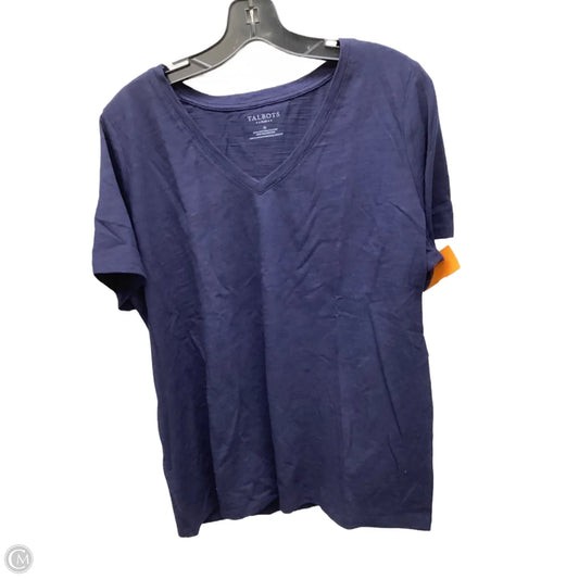 Top Short Sleeve By Talbots In Navy, Size: 1x