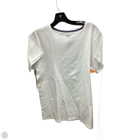 Top Short Sleeve By Croft And Barrow In White, Size: Xl