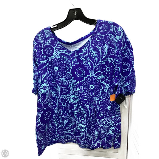 Top Short Sleeve By Talbots In Blue & Green, Size: Xl