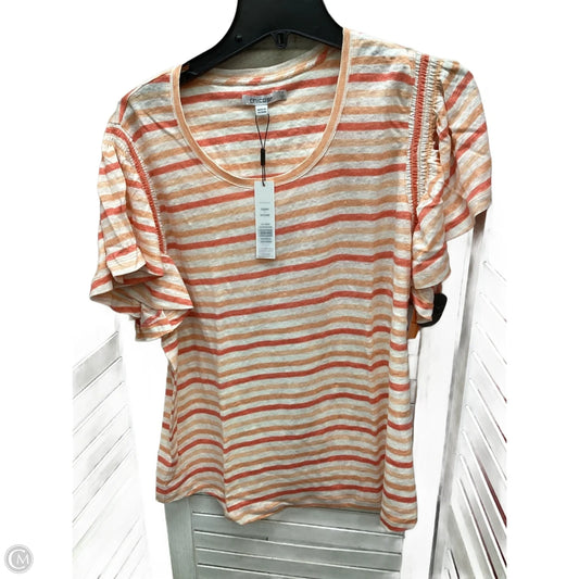 Top Short Sleeve By Chicos In Striped Pattern, Size: Xl