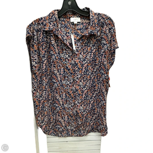 Top Sleeveless By Loft In Floral Print, Size: L