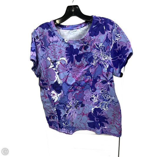 Top Short Sleeve By Talbots In Floral Print, Size: Xl