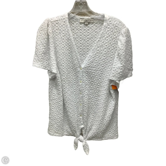 Top Short Sleeve By Loft In White, Size: Xl